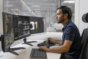 person operating the AXIS Camera Station video management software